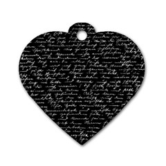 Handwriting  Dog Tag Heart (two Sides)