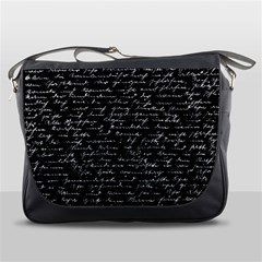 Handwriting  Messenger Bags by Valentinaart