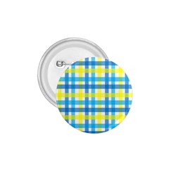 Gingham Plaid Yellow Aqua Blue 1 75  Buttons by Simbadda