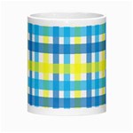 Gingham Plaid Yellow Aqua Blue Morph Mugs Center