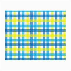 Gingham Plaid Yellow Aqua Blue Small Glasses Cloth by Simbadda