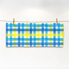 Gingham Plaid Yellow Aqua Blue Cosmetic Storage Cases by Simbadda