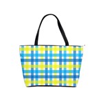 Gingham Plaid Yellow Aqua Blue Shoulder Handbags Front