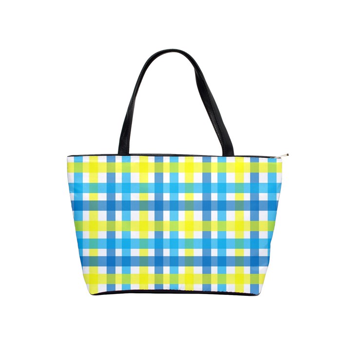 Gingham Plaid Yellow Aqua Blue Shoulder Handbags