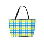 Gingham Plaid Yellow Aqua Blue Shoulder Handbags Back