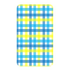 Gingham Plaid Yellow Aqua Blue Memory Card Reader by Simbadda