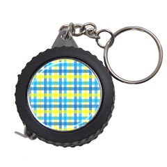 Gingham Plaid Yellow Aqua Blue Measuring Tapes by Simbadda