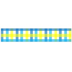 Gingham Plaid Yellow Aqua Blue Flano Scarf (large)