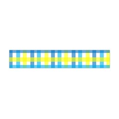 Gingham Plaid Yellow Aqua Blue Flano Scarf (mini) by Simbadda