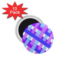 Geometric Plaid Gingham Diagonal 1 75  Magnets (10 Pack) 