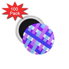 Geometric Plaid Gingham Diagonal 1 75  Magnets (100 Pack) 