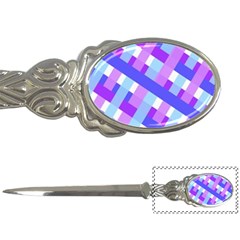 Geometric Plaid Gingham Diagonal Letter Openers