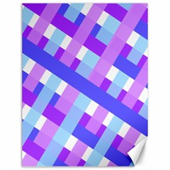 Geometric Plaid Gingham Diagonal Canvas 12  X 16  