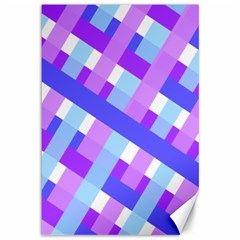 Geometric Plaid Gingham Diagonal Canvas 12  X 18  