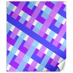 Geometric Plaid Gingham Diagonal Canvas 20  X 24  