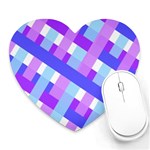 Geometric Plaid Gingham Diagonal Heart Mousepads Front