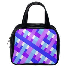 Geometric Plaid Gingham Diagonal Classic Handbags (one Side) by Simbadda