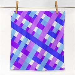 Geometric Plaid Gingham Diagonal Face Towel