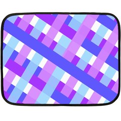 Geometric Plaid Gingham Diagonal Fleece Blanket (mini) by Simbadda