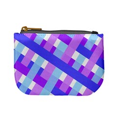 Geometric Plaid Gingham Diagonal Mini Coin Purses by Simbadda