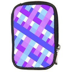 Geometric Plaid Gingham Diagonal Compact Camera Cases by Simbadda