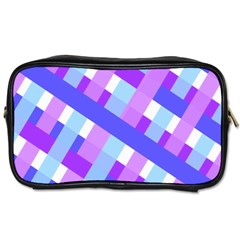 Geometric Plaid Gingham Diagonal Toiletries Bags 2-side by Simbadda