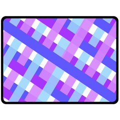 Geometric Plaid Gingham Diagonal Fleece Blanket (large)  by Simbadda