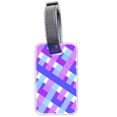 Geometric Plaid Gingham Diagonal Luggage Tags (two Sides)