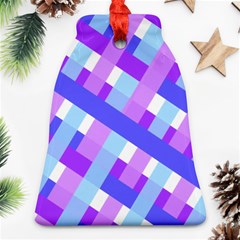 Geometric Plaid Gingham Diagonal Bell Ornament (two Sides)