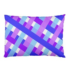 Geometric Plaid Gingham Diagonal Pillow Case (two Sides) by Simbadda