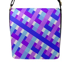 Geometric Plaid Gingham Diagonal Flap Messenger Bag (l)  by Simbadda