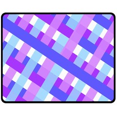 Geometric Plaid Gingham Diagonal Double Sided Fleece Blanket (medium)  by Simbadda