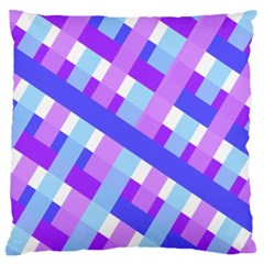 Geometric Plaid Gingham Diagonal Large Flano Cushion Case (one Side)