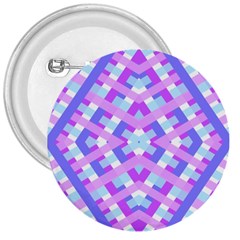 Geometric Gingham Merged Retro Pattern 3  Buttons