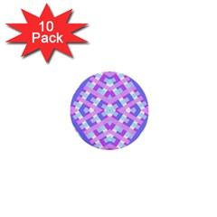 Geometric Gingham Merged Retro Pattern 1  Mini Buttons (10 Pack)  by Simbadda