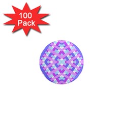 Geometric Gingham Merged Retro Pattern 1  Mini Magnets (100 Pack) 