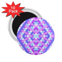 Geometric Gingham Merged Retro Pattern 2 25  Magnets (10 Pack) 