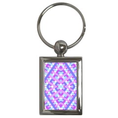 Geometric Gingham Merged Retro Pattern Key Chains (rectangle) 