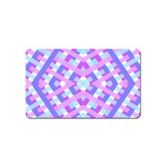 Geometric Gingham Merged Retro Pattern Magnet (name Card)