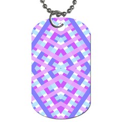 Geometric Gingham Merged Retro Pattern Dog Tag (one Side)