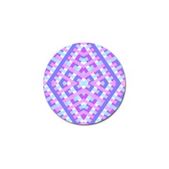 Geometric Gingham Merged Retro Pattern Golf Ball Marker by Simbadda