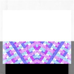 Geometric Gingham Merged Retro Pattern Rectangular Jigsaw Puzzl by Simbadda