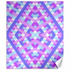 Geometric Gingham Merged Retro Pattern Canvas 8  X 10 