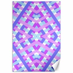 Geometric Gingham Merged Retro Pattern Canvas 12  X 18  