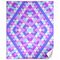 Geometric Gingham Merged Retro Pattern Canvas 11  X 14  