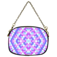 Geometric Gingham Merged Retro Pattern Chain Purses (one Side)  by Simbadda