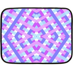 Geometric Gingham Merged Retro Pattern Double Sided Fleece Blanket (mini) 