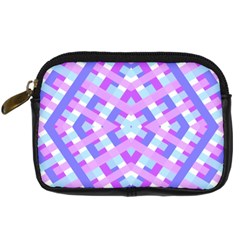 Geometric Gingham Merged Retro Pattern Digital Camera Cases by Simbadda