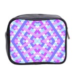 Geometric Gingham Merged Retro Pattern Mini Toiletries Bag 2-Side Back