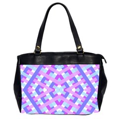 Geometric Gingham Merged Retro Pattern Office Handbags (2 Sides)  by Simbadda